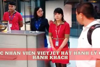 nhân viên vietjet hất hành lý của khách